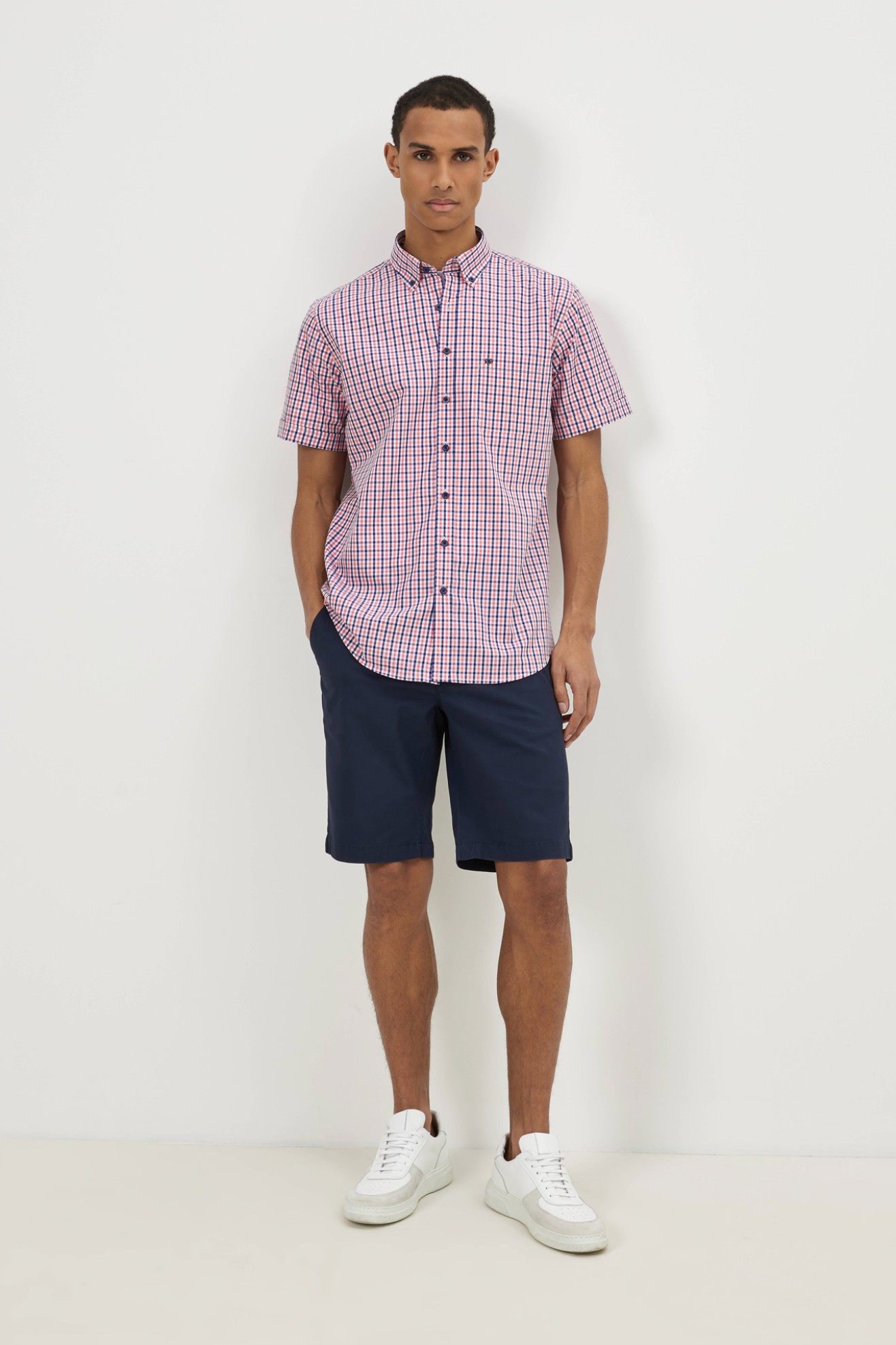Camisa de cuadros de manga corta
