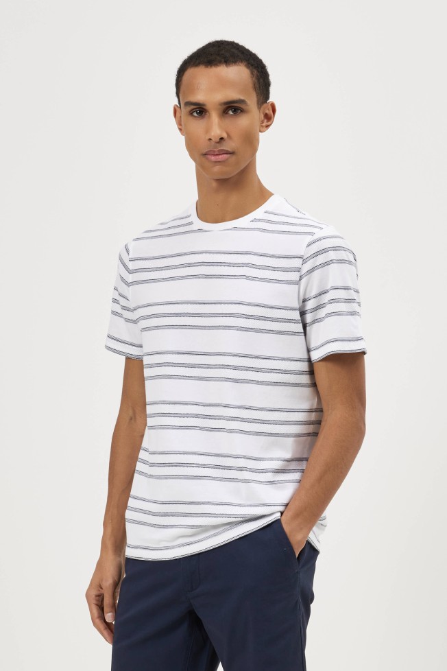 T-shirt às riscas em algodão T-shirt às riscas em algodão