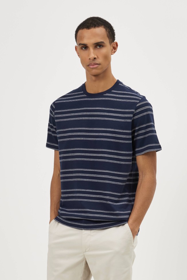 T-shirt às riscas em algodão T-shirt às riscas em algodão