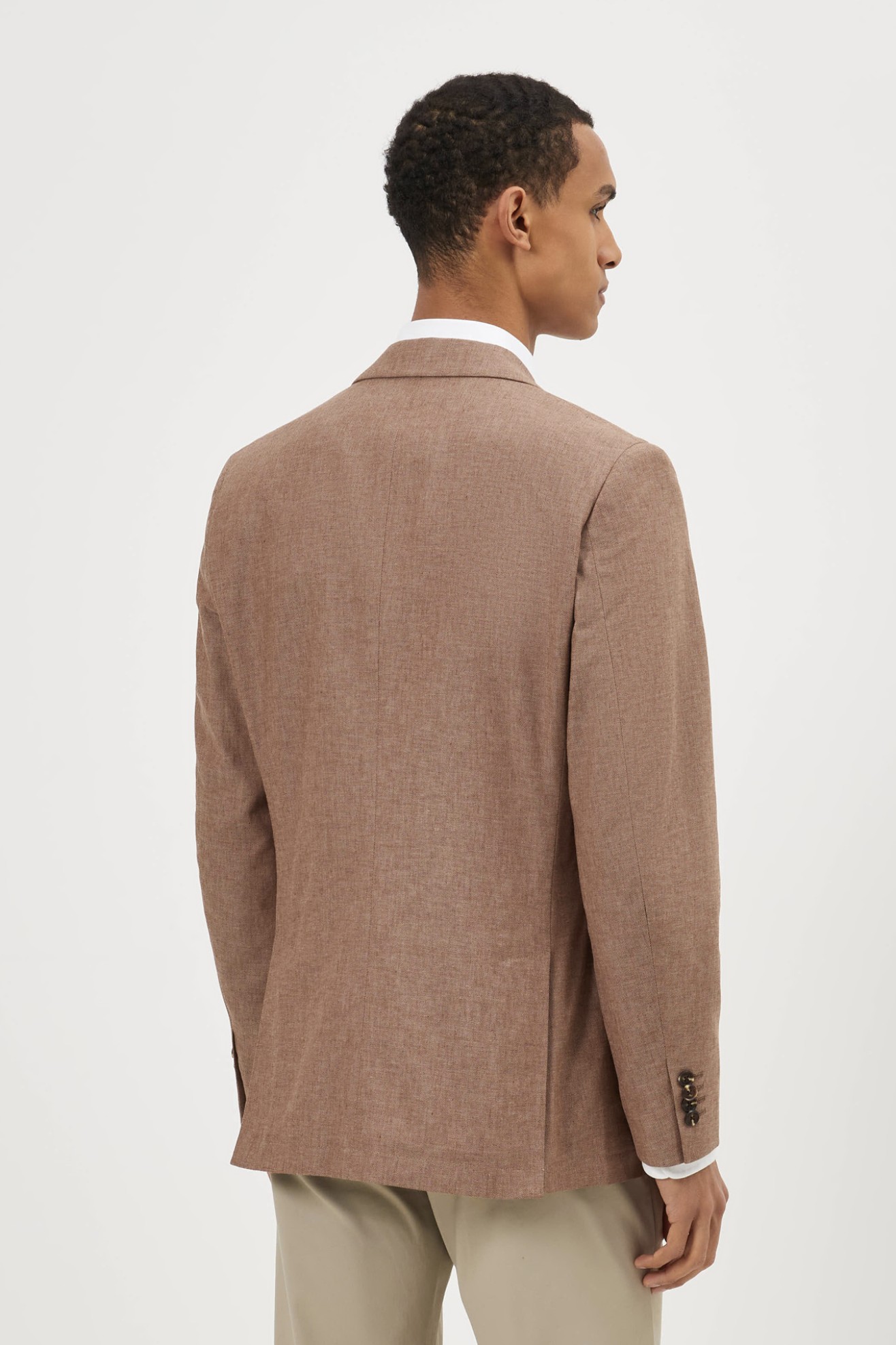 Blazer em linho e algod�o slim fit