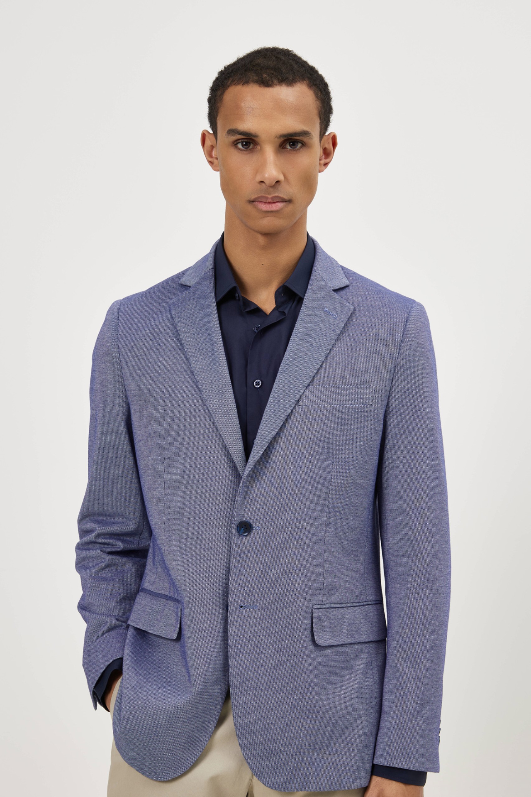 Blazer slim fit em algodão