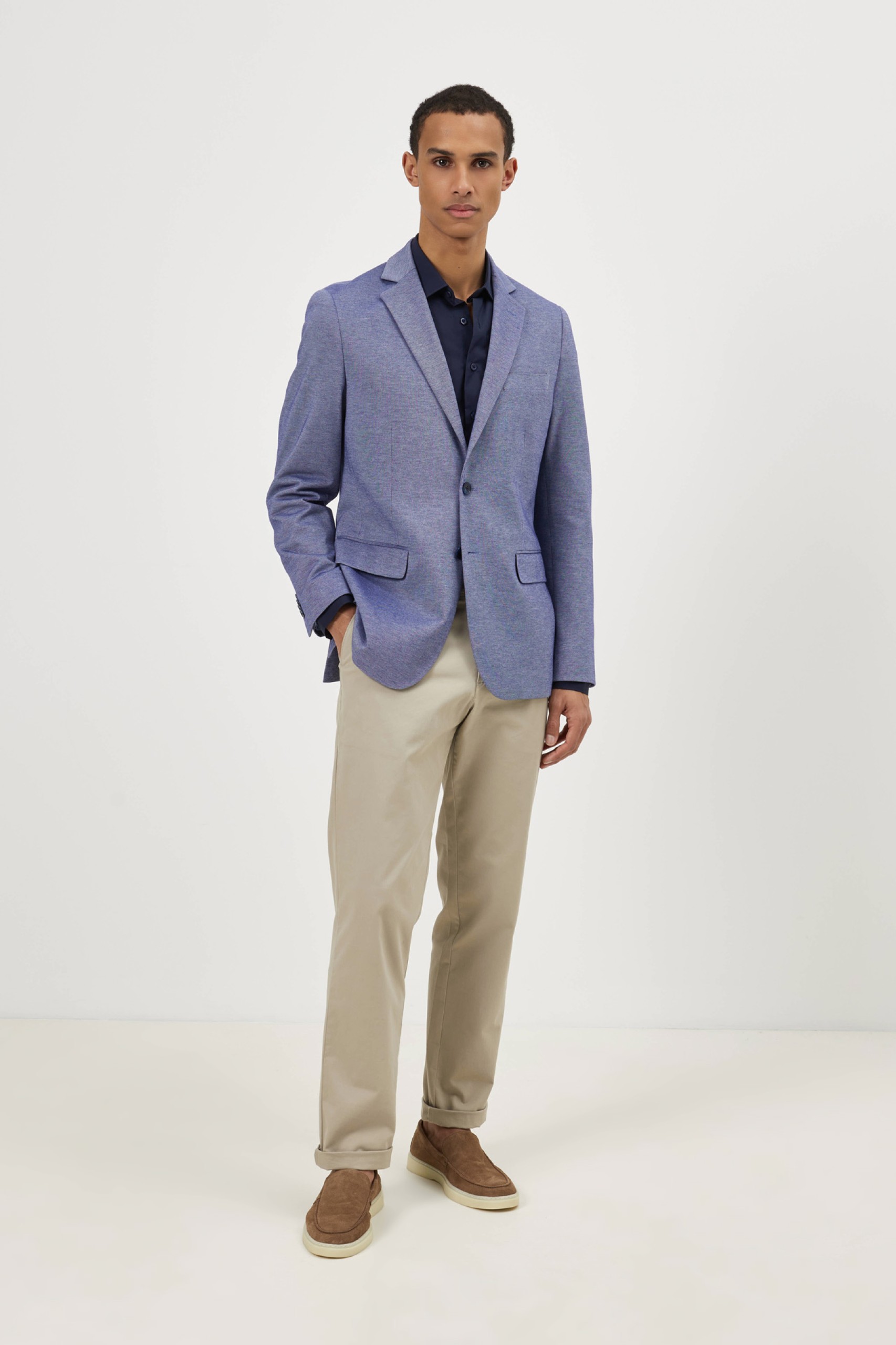 Blazer slim fit em algodão