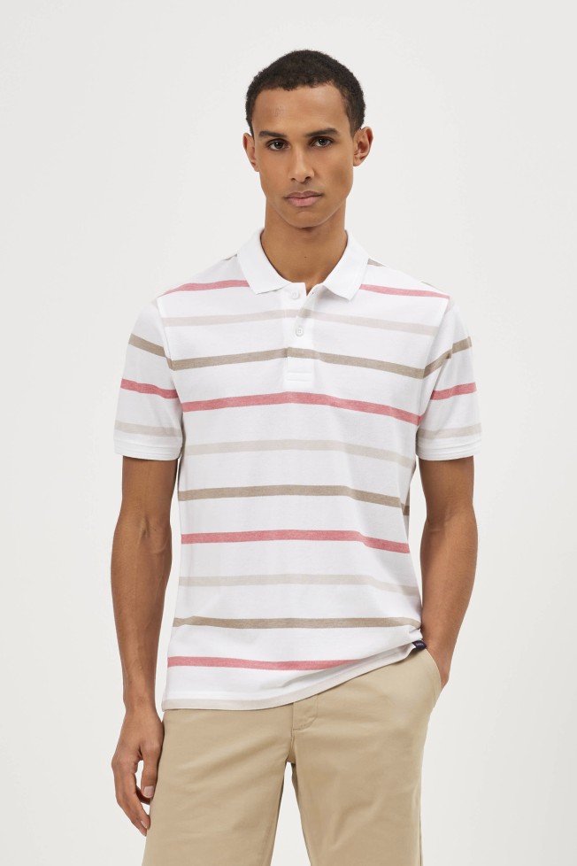Polo �s riscas em algod�o