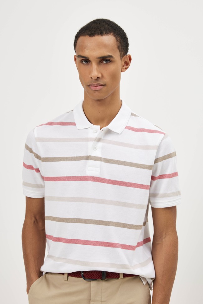 Polo �s riscas em algod�o