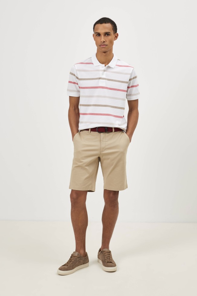 Polo �s riscas em algod�o