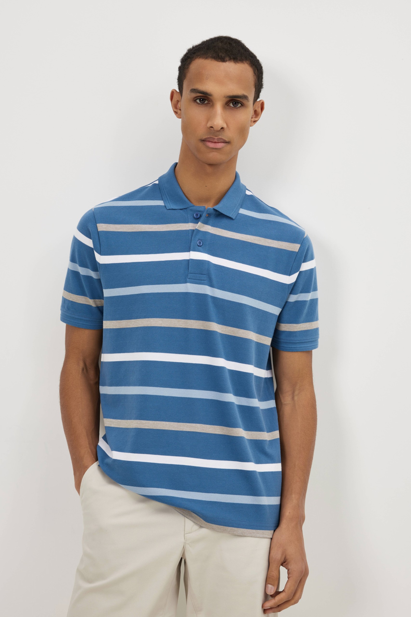 Polo de rayas en algodón