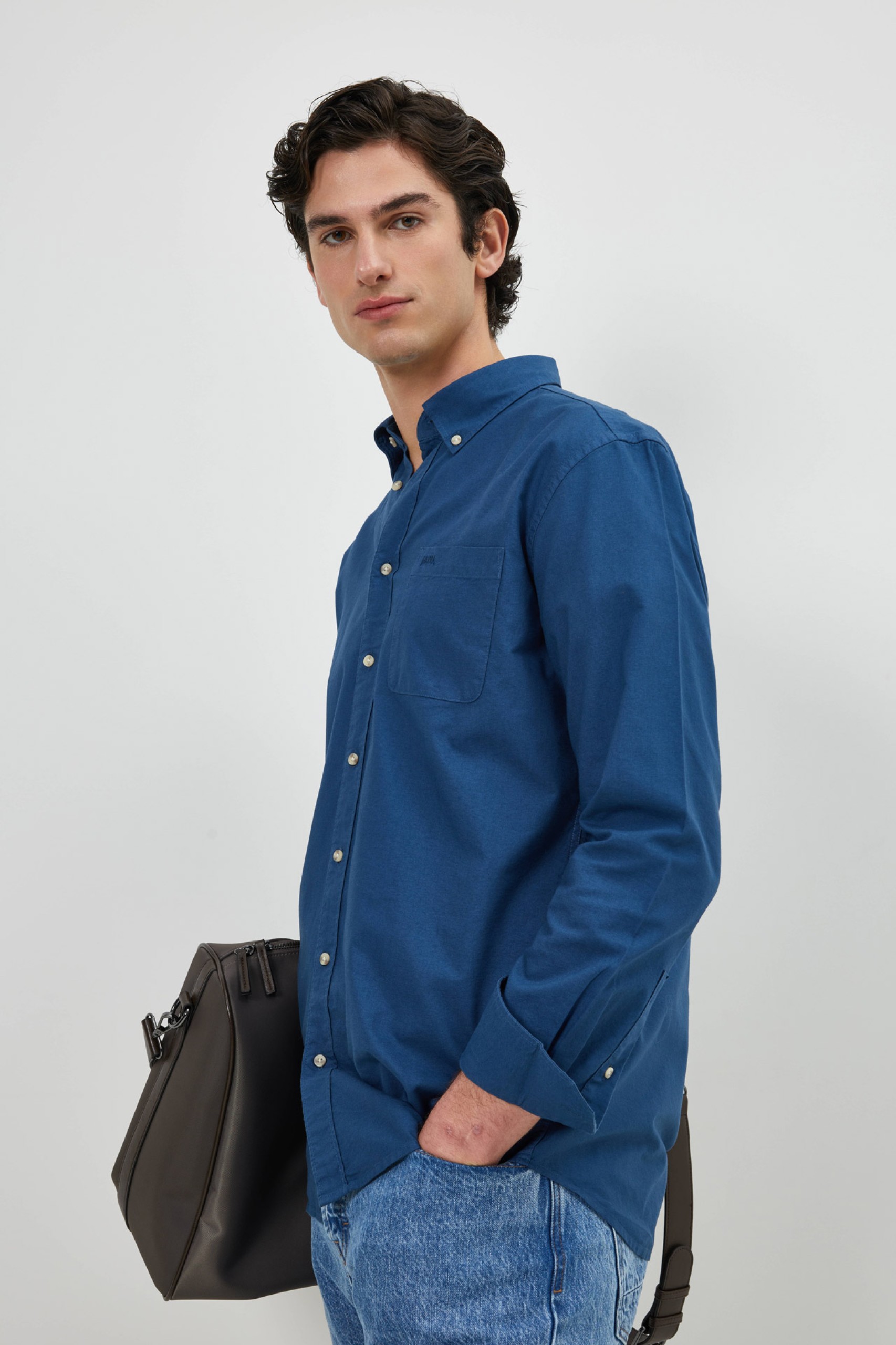 Camisa de algodón de corte regular
