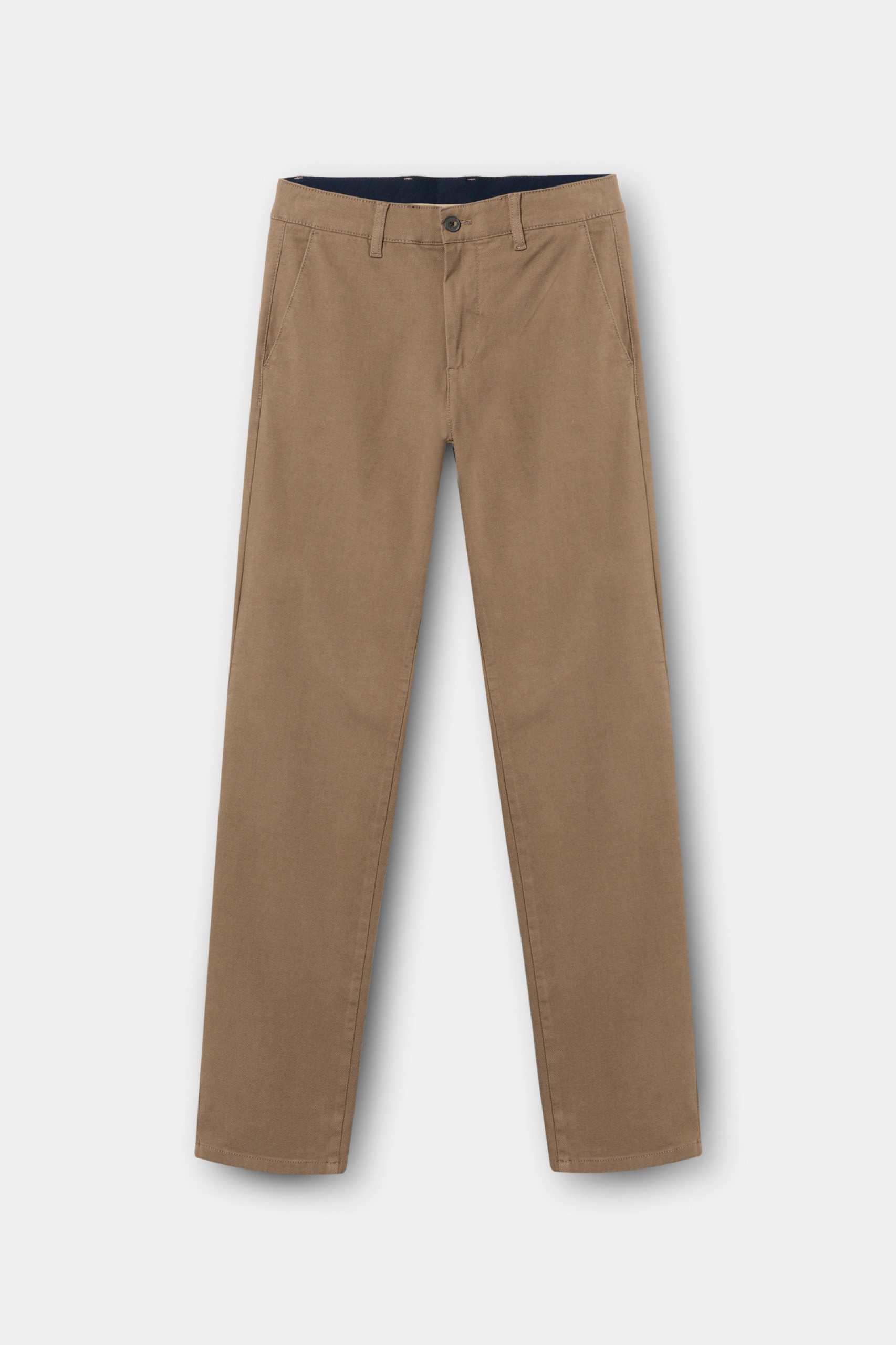 Pantalones chinos comfort marrones de corte regular