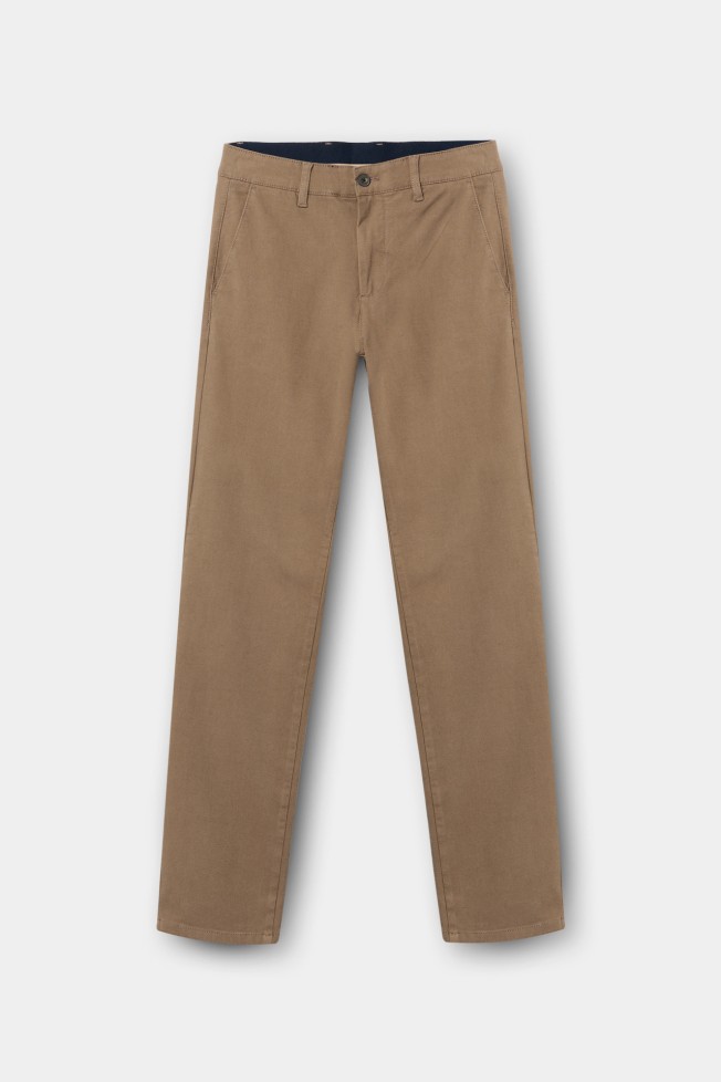 Calças chino comfort regular fit castanho Calças chino comfort regular fit castanho