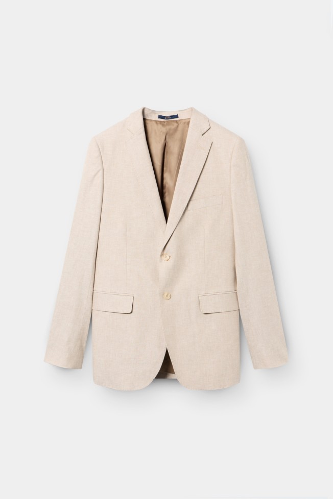 Blazer em linho e algodão slim fit Mix & Match Blazer em linho e algodão slim fit Mix & Match