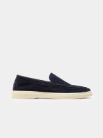 Mocassins em camur�a azul-marinho
