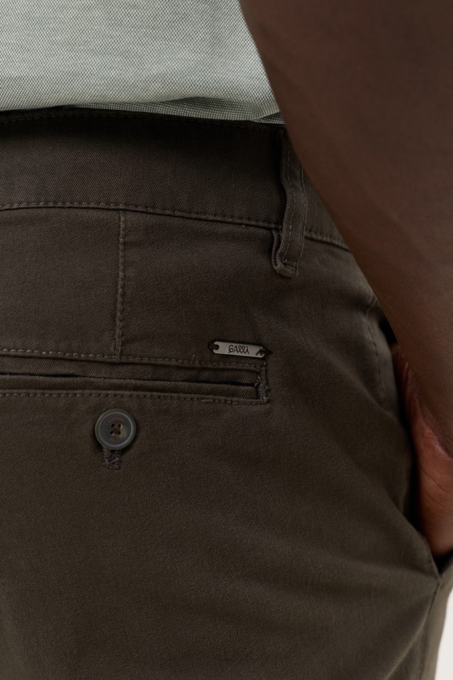 Calças chino comfort regular fit caqui-escuro Calças chino comfort regular fit caqui-escuro