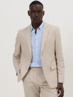 Blazer em linho e algod�o slim fit Mix & Match