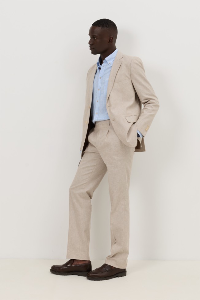 Blazer em linho e algodão slim fit Mix & Match Blazer em linho e algodão slim fit Mix & Match