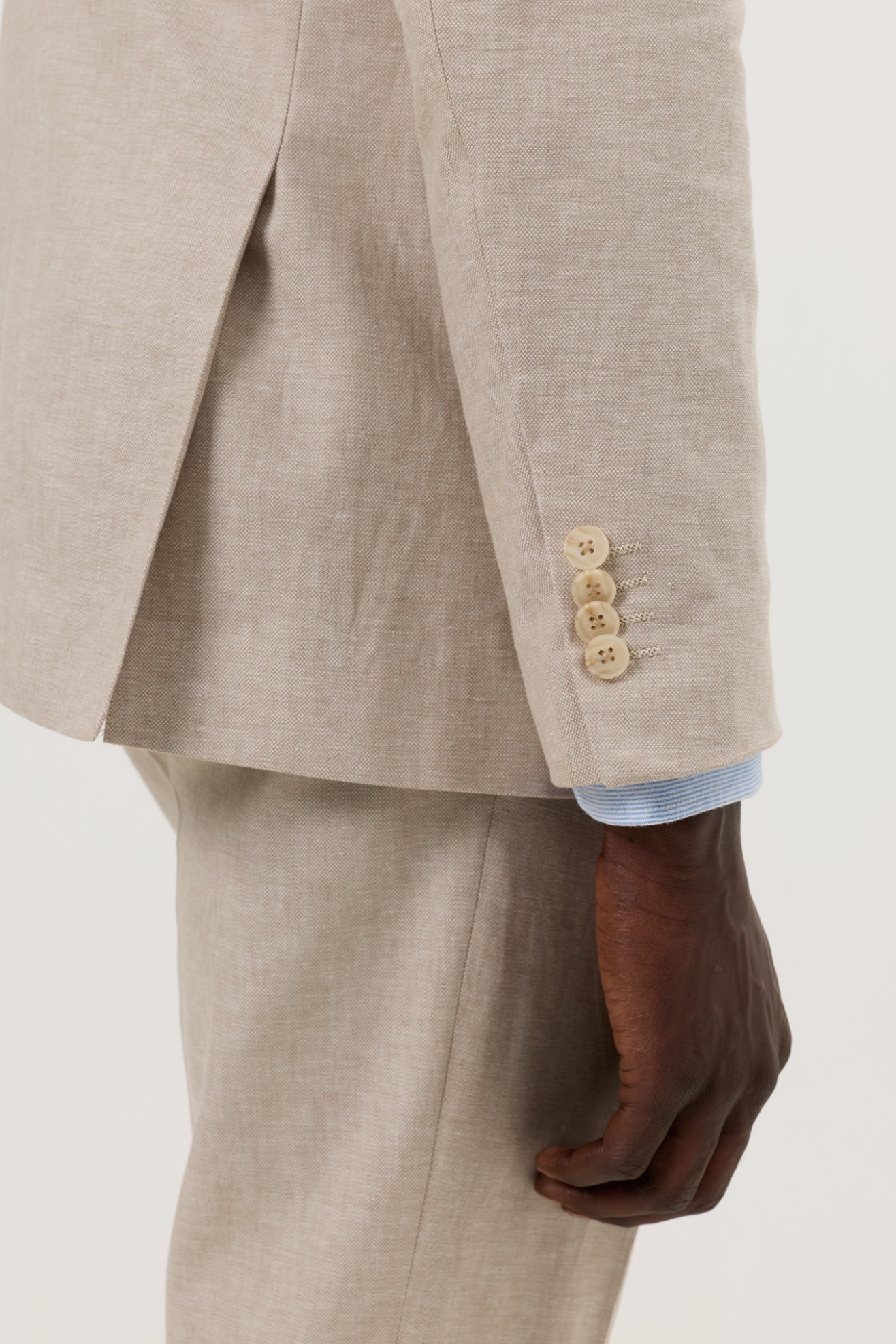 Blazer em linho e algod�o slim fit Mix & Match