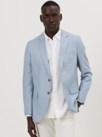 Blazer em linho e algod�o slim fit