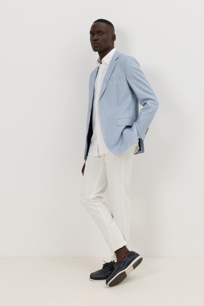 Blazer em linho e algodão slim fit Blazer em linho e algodão slim fit