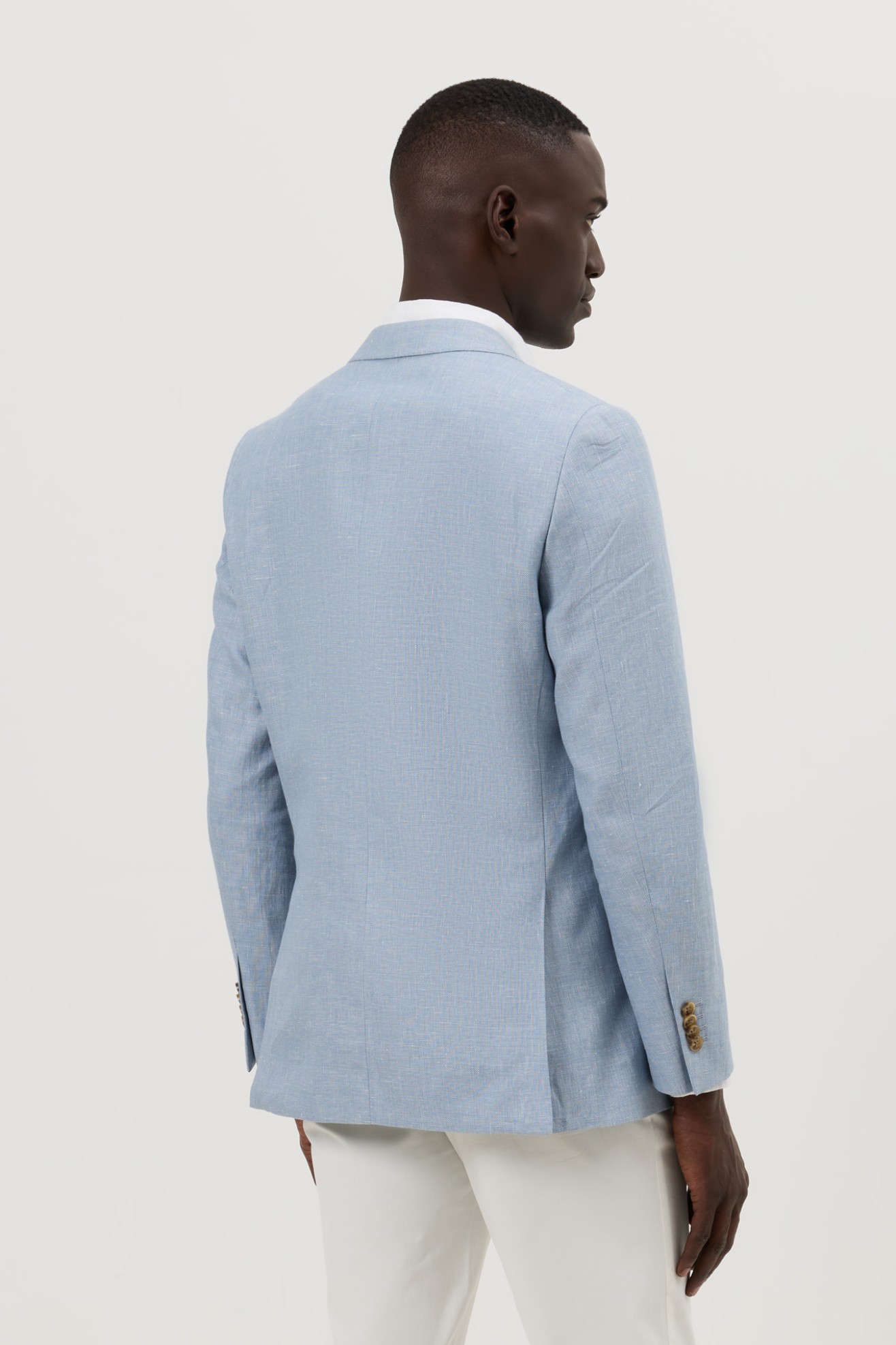 Blazer em linho e algod�o slim fit