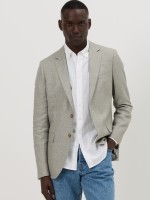 Blazer em linho e algod�o slim fit