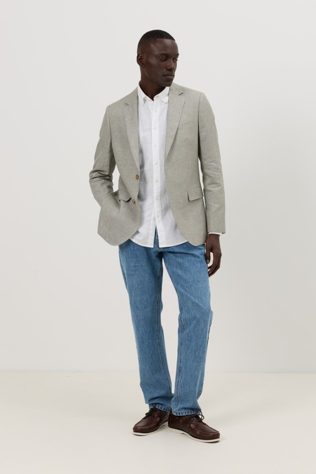 Blazer em linho e algodão slim fit Blazer em linho e algodão slim fit
