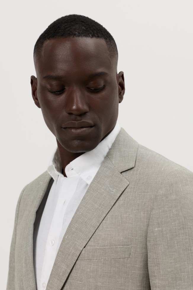 Blazer em linho e algodão slim fit Blazer em linho e algodão slim fit
