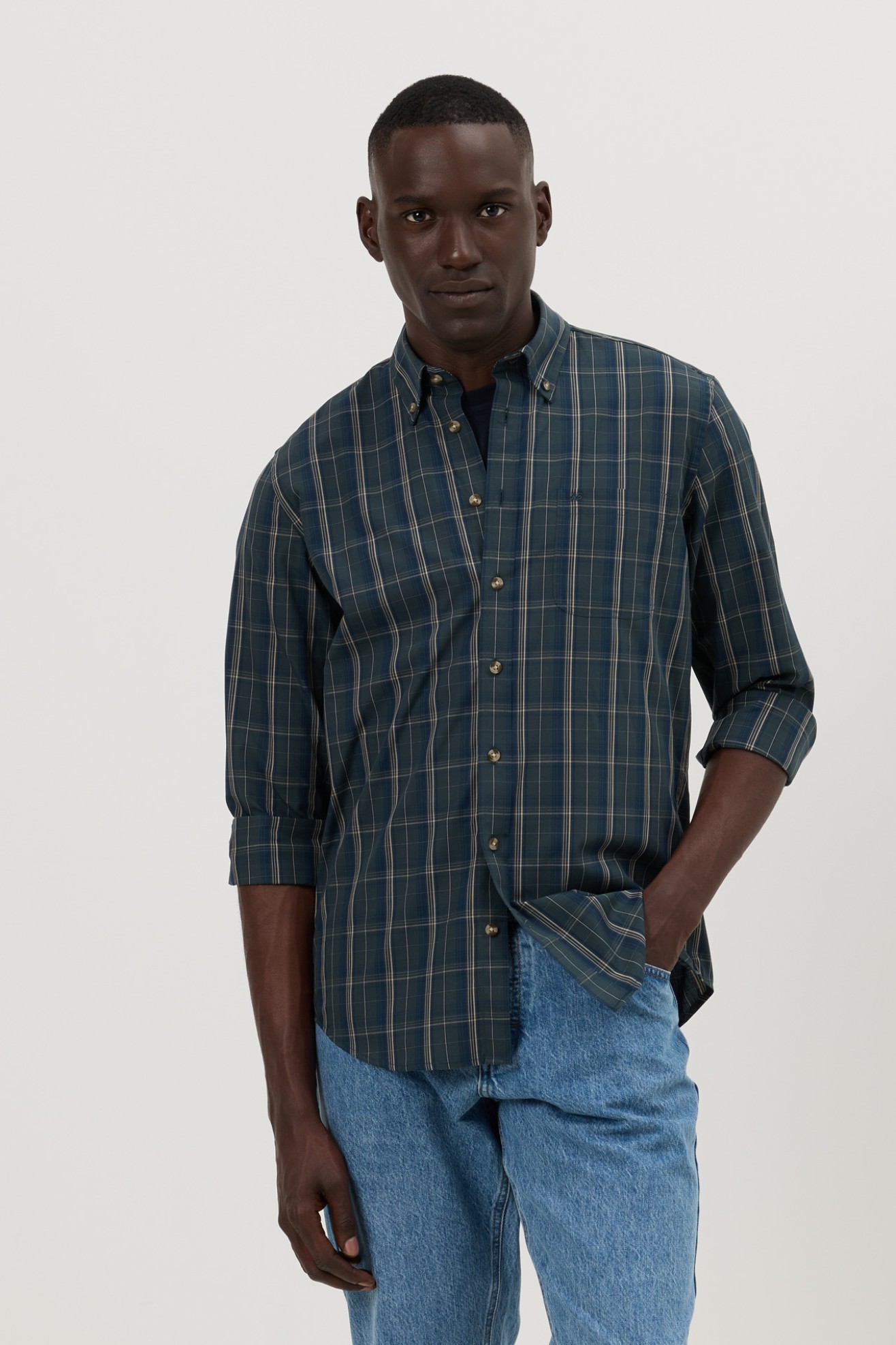 Camisa xadrez popeline regular fit