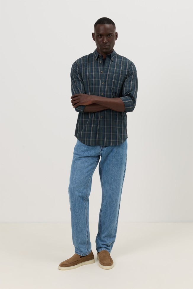 Camisa xadrez popeline regular fit Camisa xadrez popeline regular fit