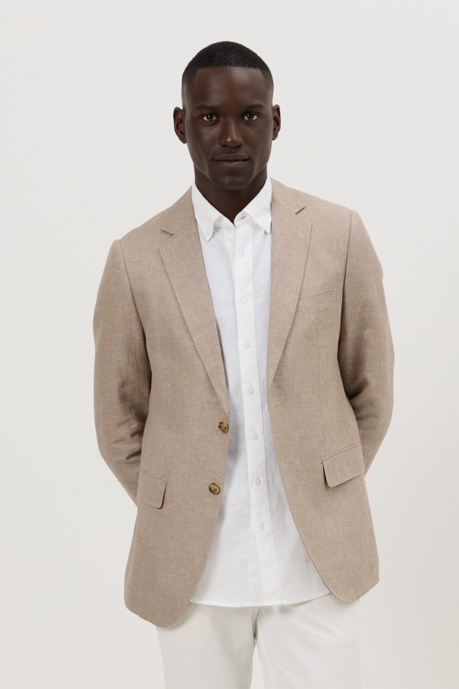 Blazer em linho e algodão slim fit Blazer em linho e algodão slim fit