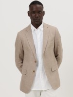 Blazer em linho e algod�o slim fit