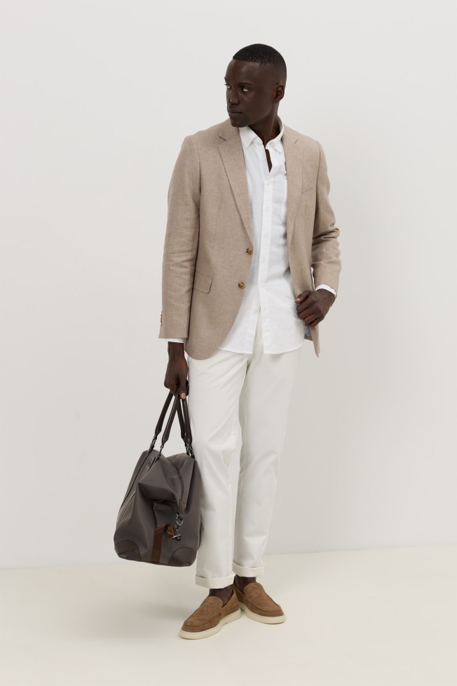 Blazer em linho e algodão slim fit Blazer em linho e algodão slim fit