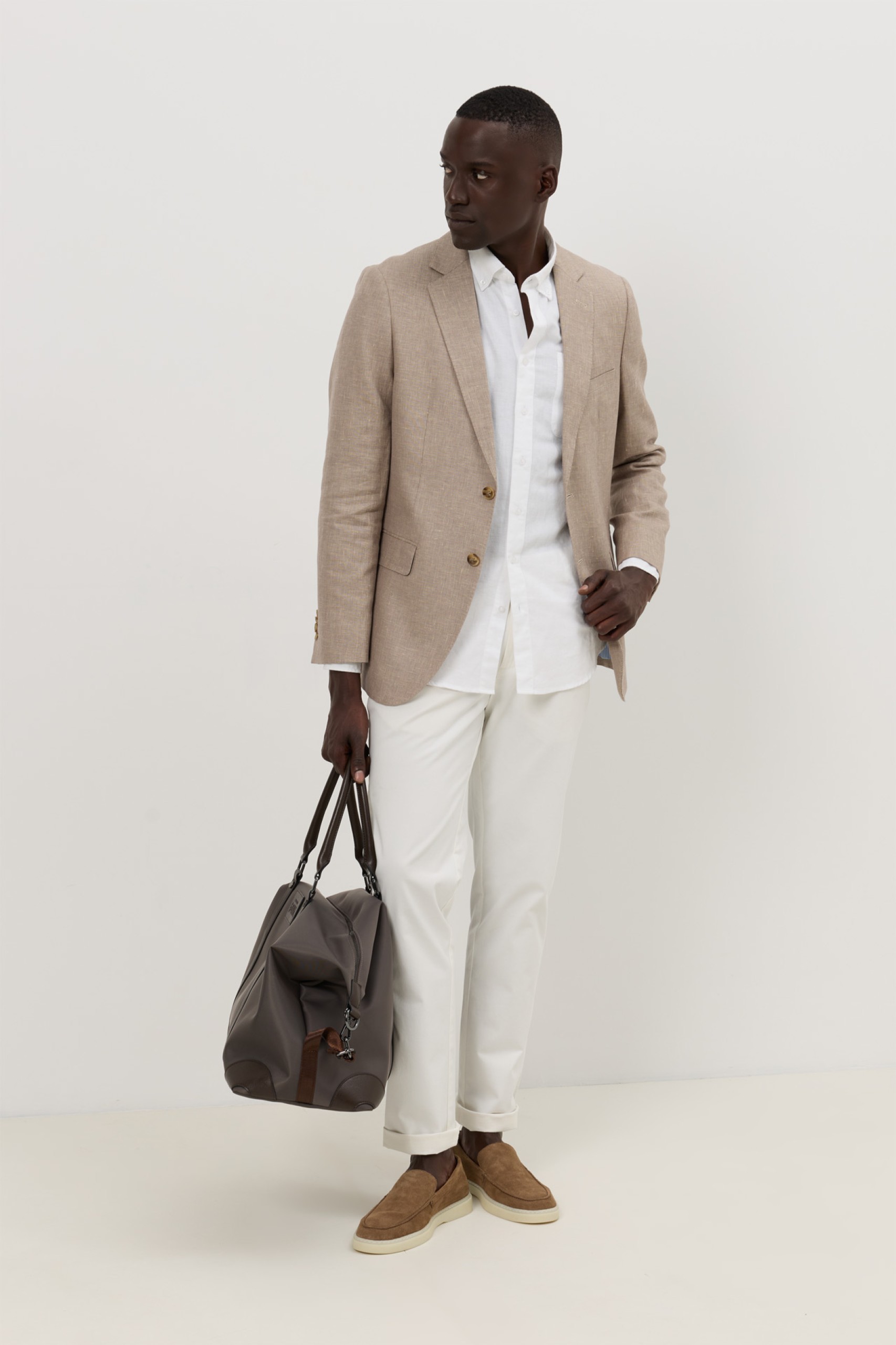 Blazer de lino y algodón slim fit
