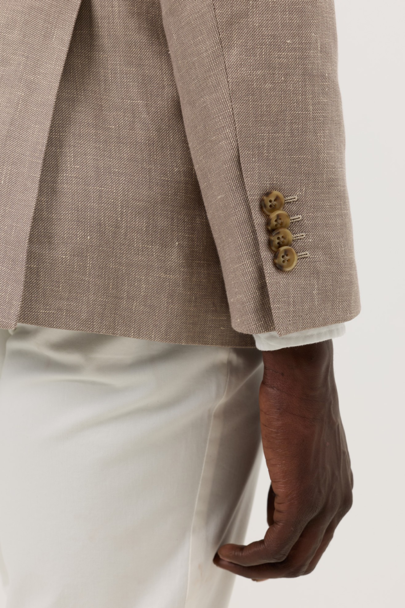 Blazer em linho e algod�o slim fit