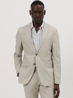 Fato cl�ssico em algod�o e linho slim fit