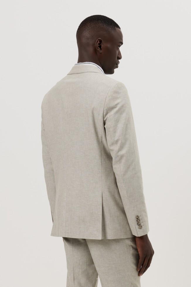 Fato cl�ssico em algod�o e linho slim fit
