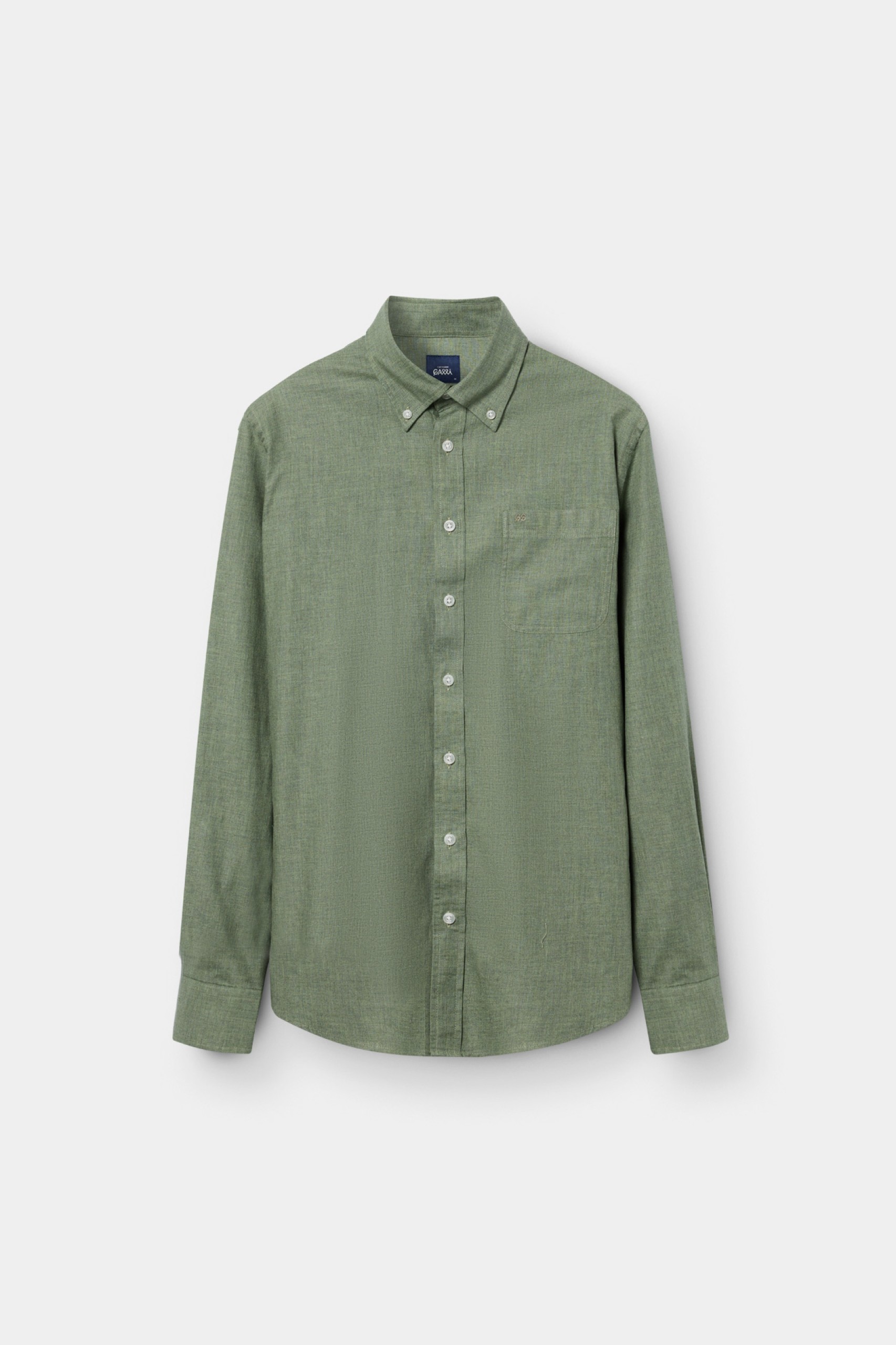 Camisa de algodón de corte regular caqui