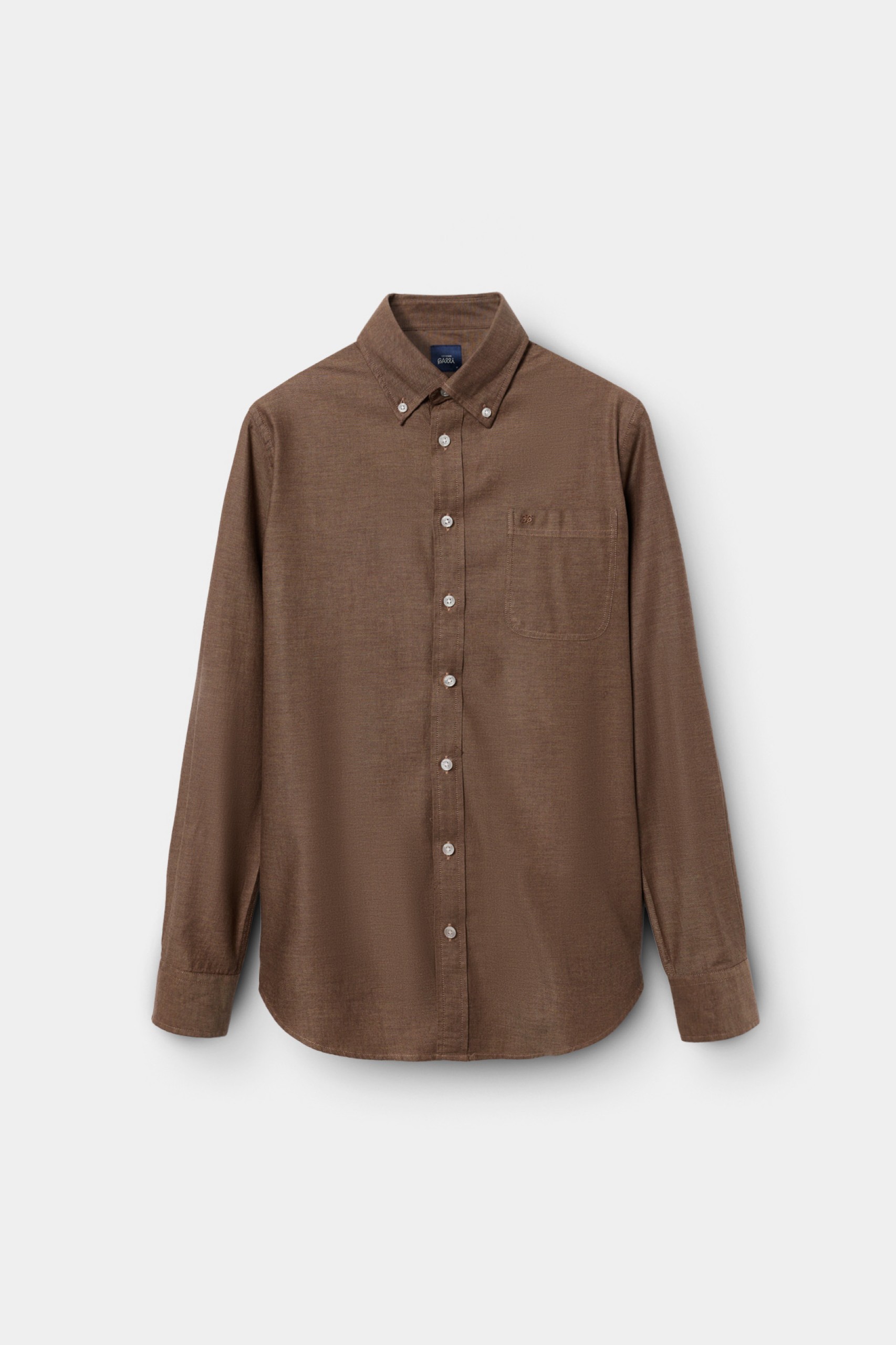 Camisa de algodón de corte regular en marrón