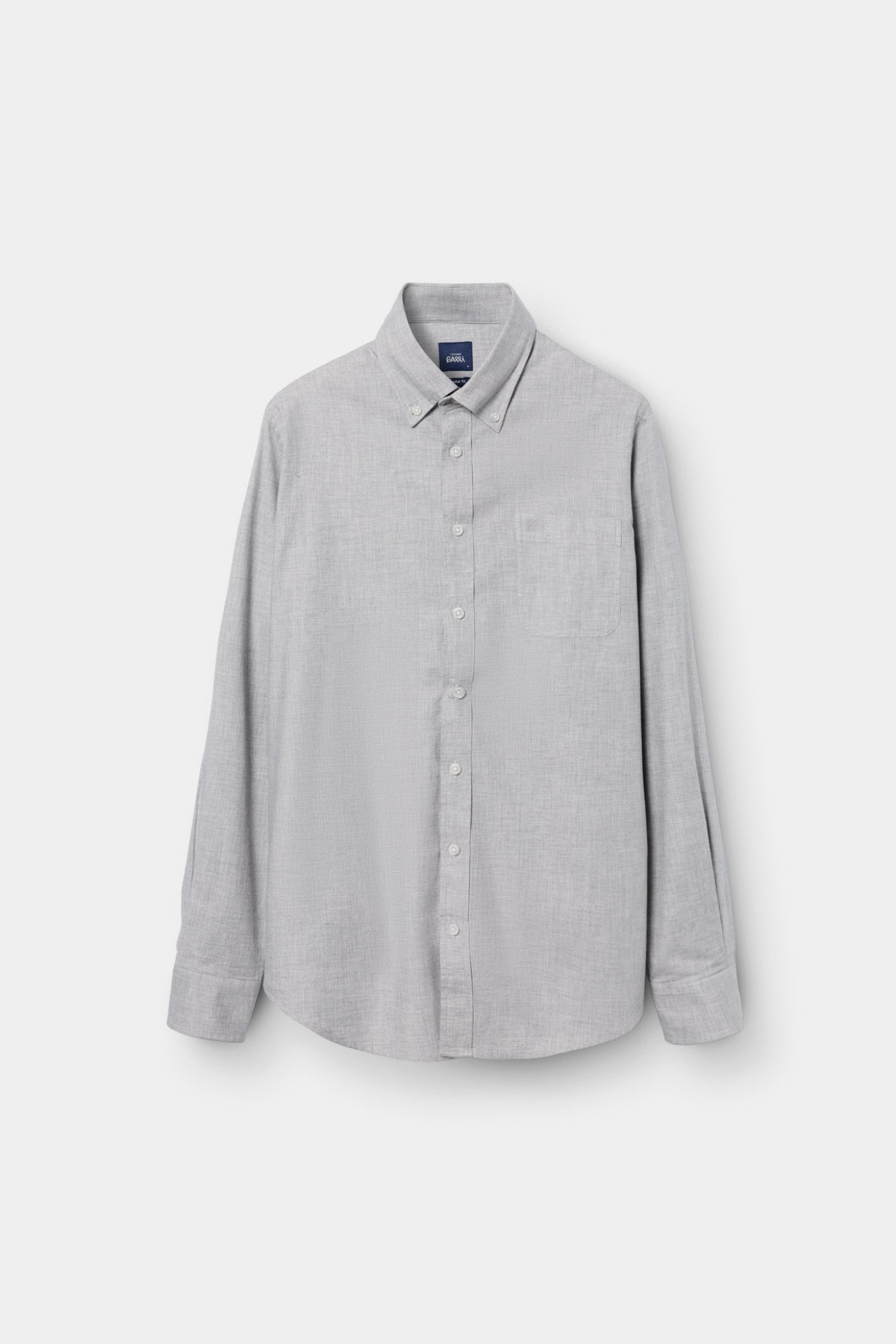 Camisa regular fit algod�o cinzenta