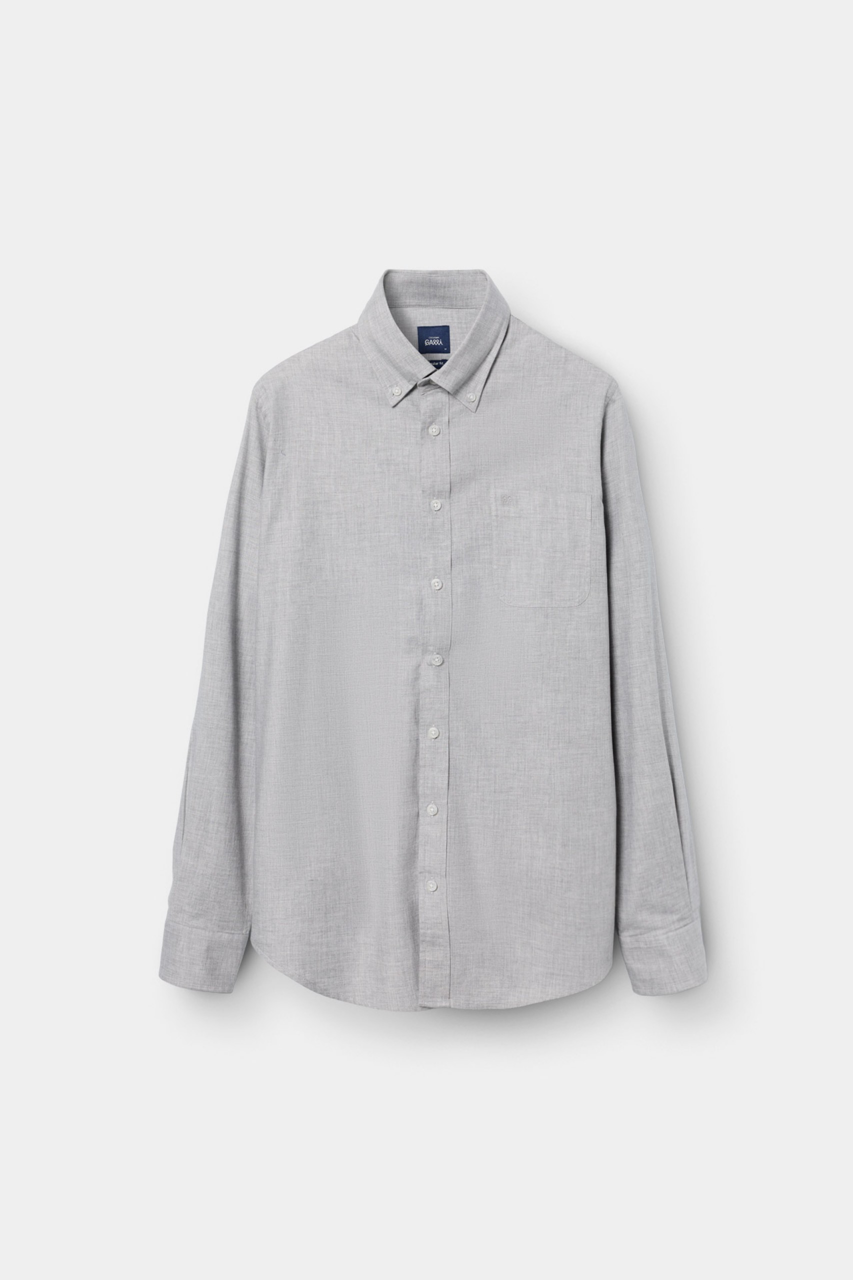 Camisa de algodón de corte regular en gris