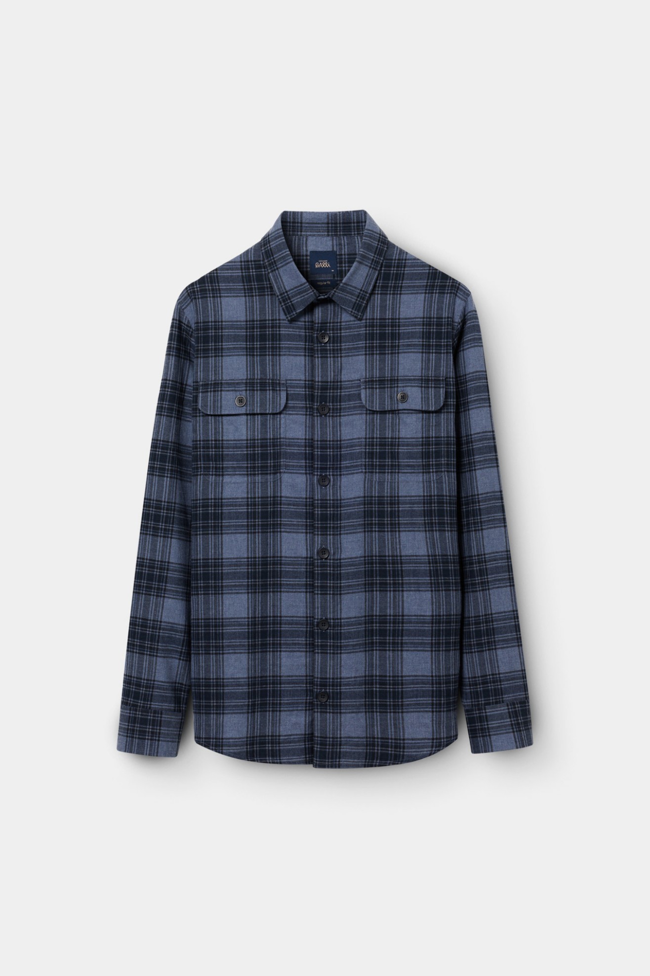 Overshirt xadrez azul regular fit