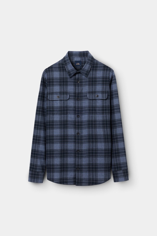 Overshirt xadrez azul regular fit Overshirt xadrez azul regular fit