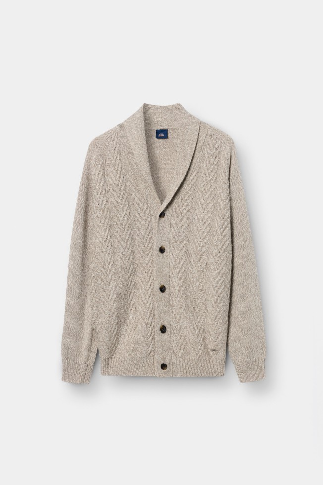 Chaqueta de punto con cuello chal Chaqueta de punto con cuello chal