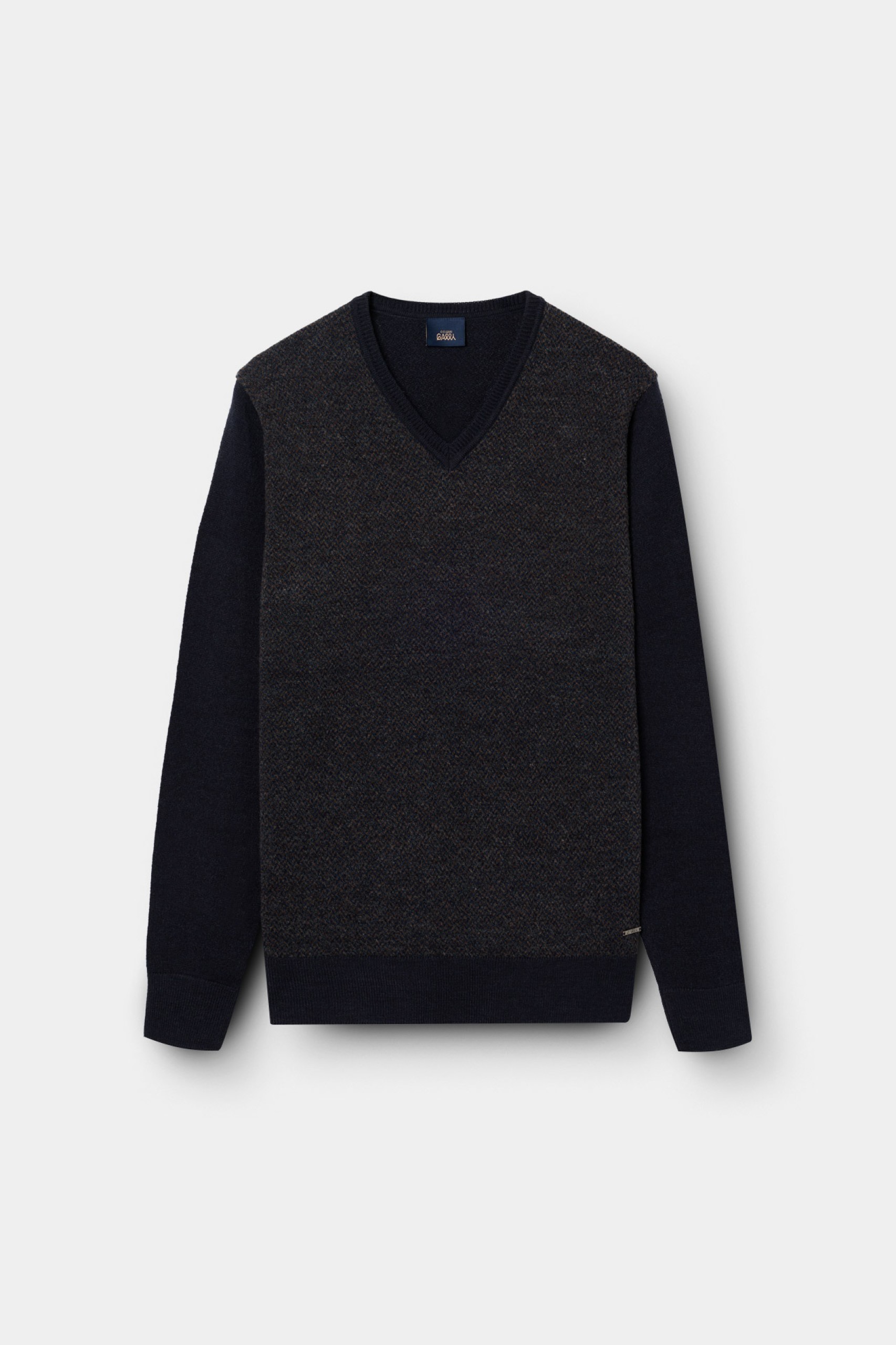 Jersey azul con cuello en V