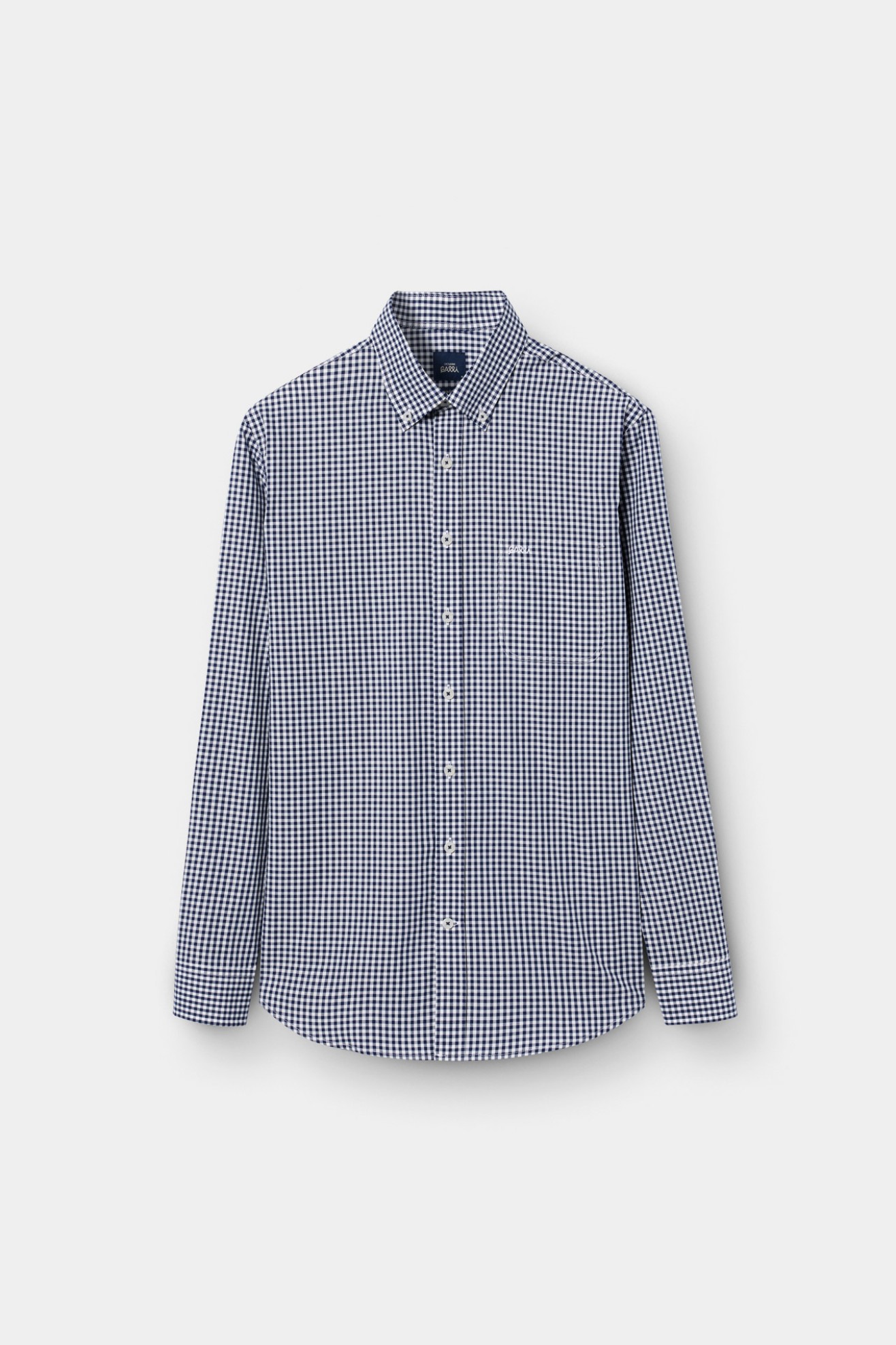 Camisa xadrez regular fit em azul-marinho