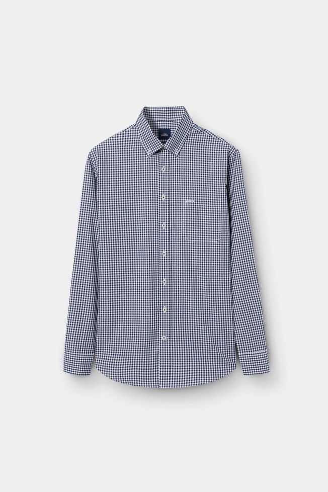 Camisa xadrez regular fit em azul-marinho Camisa xadrez regular fit em azul-marinho