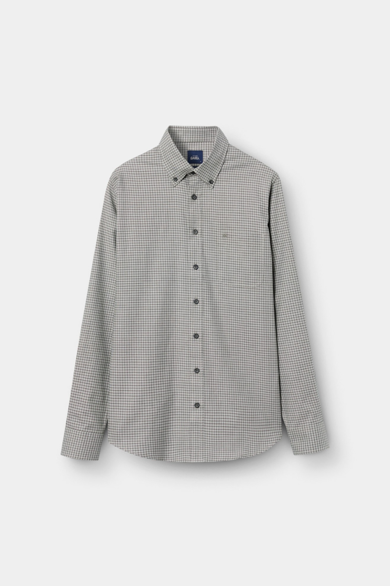 Camisa aos quadrados regular fit caqui