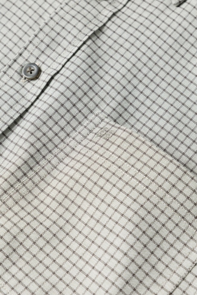 Camisa aos quadrados regular fit caqui Camisa aos quadrados regular fit caqui