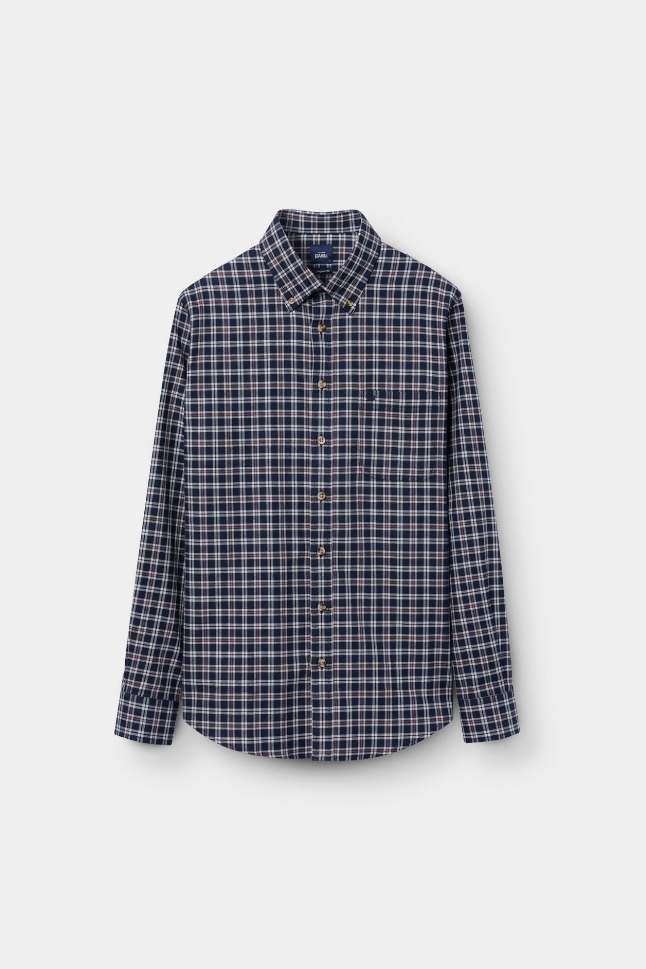Camisa aos quadrados azul-marinho