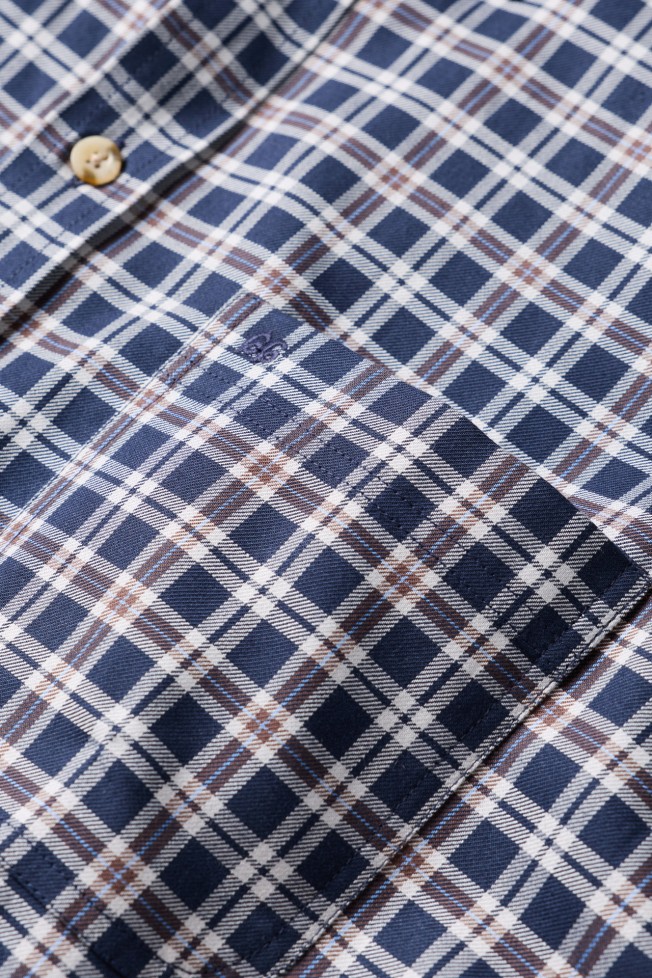 Camisa aos quadrados azul-marinho