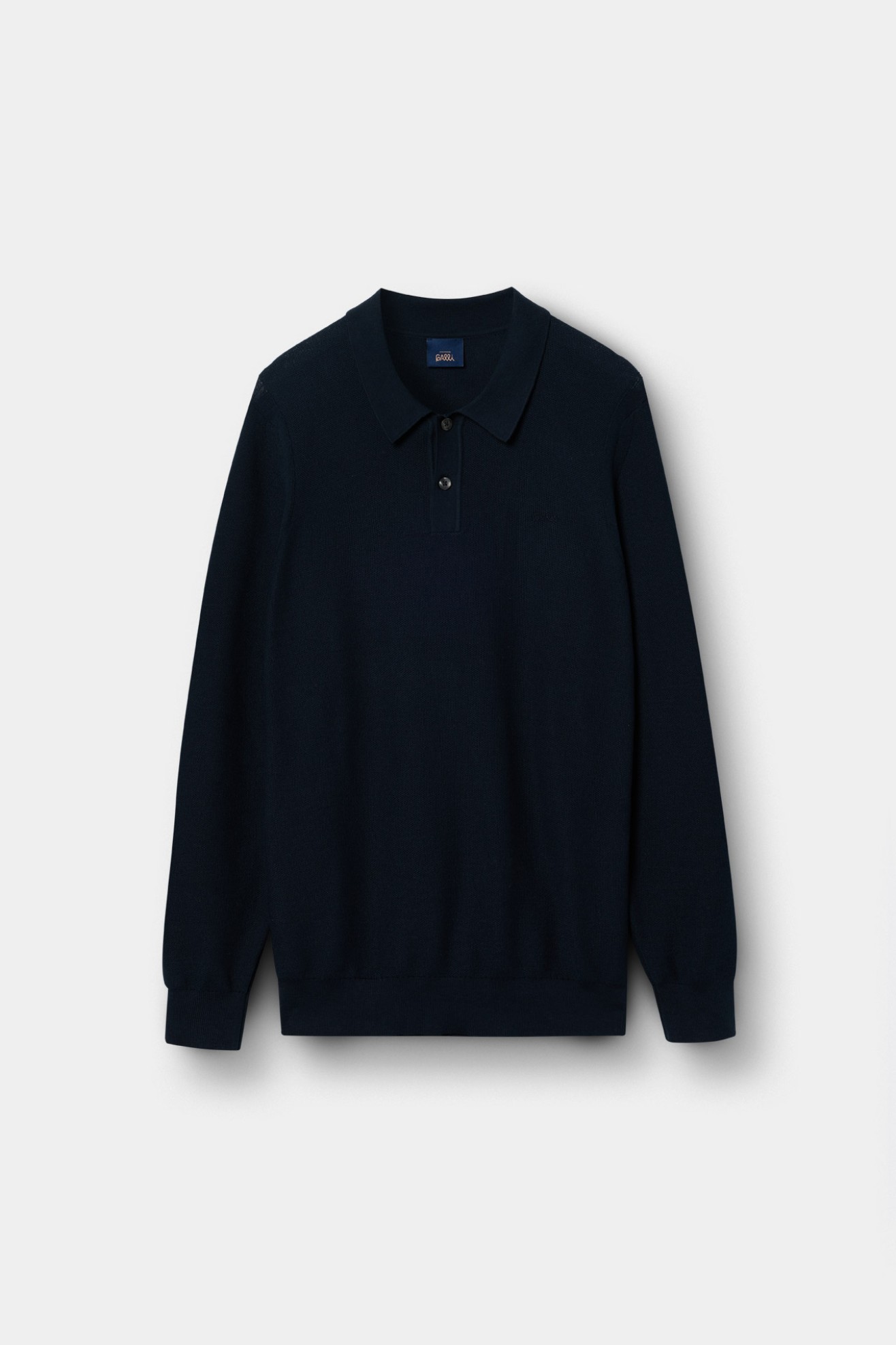 Polo de malha tricotada azul-marinho