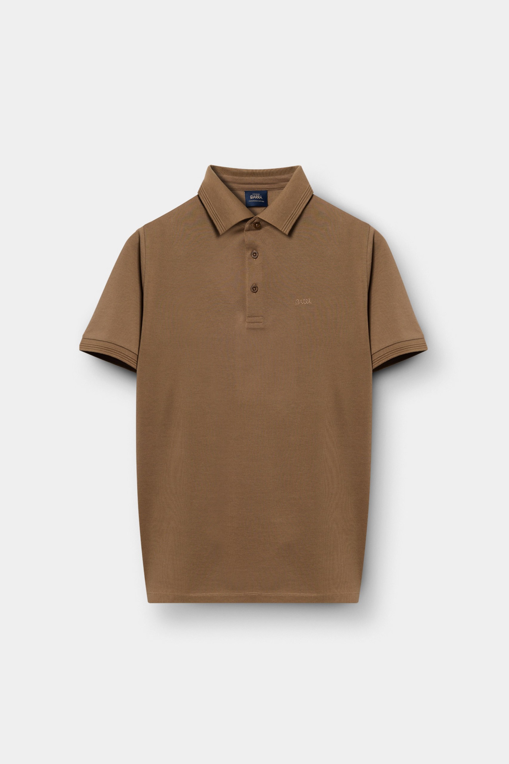 Polo de algodón beige de corte ajustado